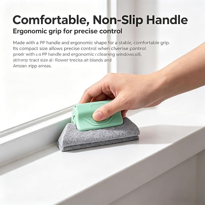 2026 New Magic Window Track Cleaner, Window Groove Cleaning Brush Tools Set, for Cleaning Tile Grout, Louver Blades, Car Air Conditioning Vents, and Narrow Gaps (6pcs Green)