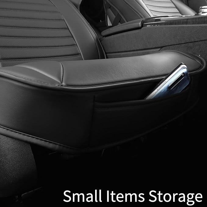 Car Seat Covers, Breathable Faux Leather Auto Seat Covers, Waterproof Automotive Seat Covers, Universal Vehicle Seat Covers for Sedans SUV Pick-up Truck (2 PCS Front Seat, Black)