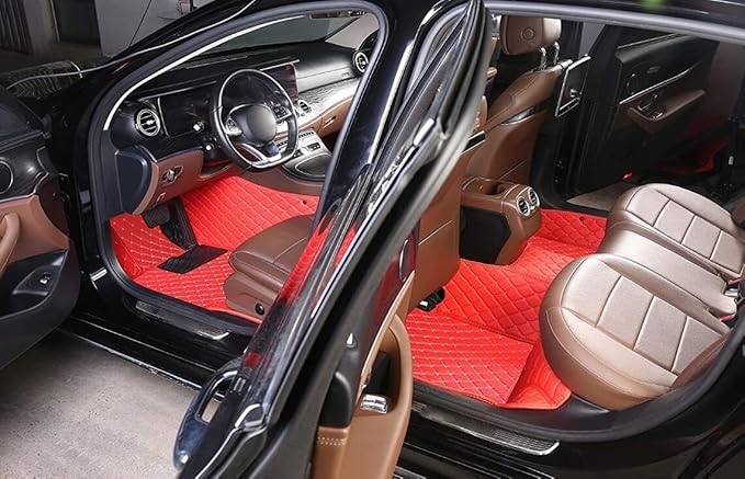 Custome Car Mats Accessories All Weather Floor mats Compatible with Automotive Floor Mats Passenger car mats (Beige Purple)