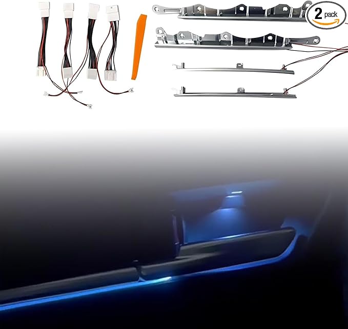 HIGH FLYING Car Interior Accessories for Toyota Camry 2025 2026 Inner Side Door Decorative LED Atmosphere Ambient Light Strip Replacement KIt ABS (Blue Lighted)