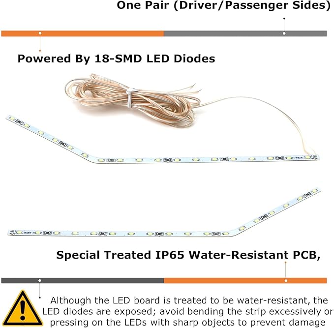 iJDMTOY Ice Blue LED Background Illumination Kit Compatible with 2017-2021 Ford F250 F350 F450 Super Duty Side Fender Chrome Emblem