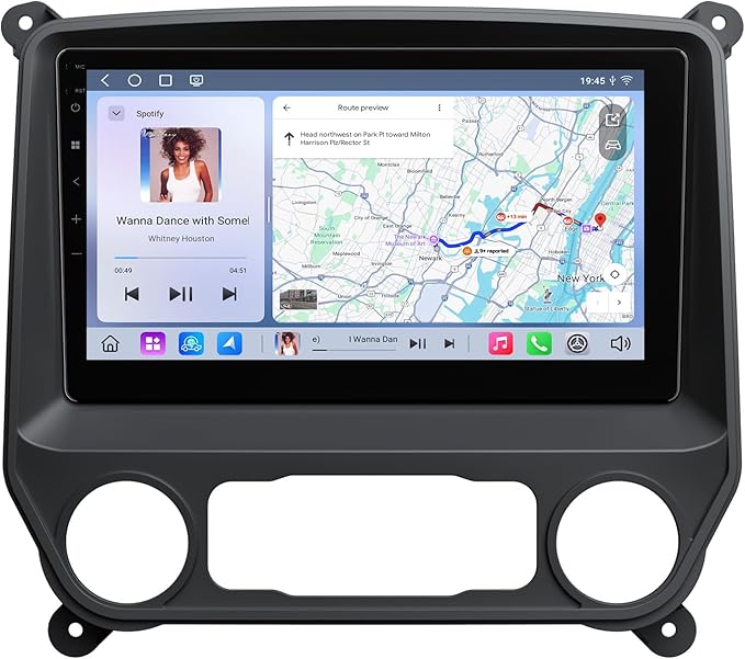 Eonon GMSX6S2 Car Stereo for Chevy Chevrolet Silverado/GMC Sierra 2014-2018, 2015 Silverado Radio CarPlay & Android Auto Head Unit, 10.1" QLED Car Radio with Bluetooth, SWC, 6+64GB -(QCM6225-AD)