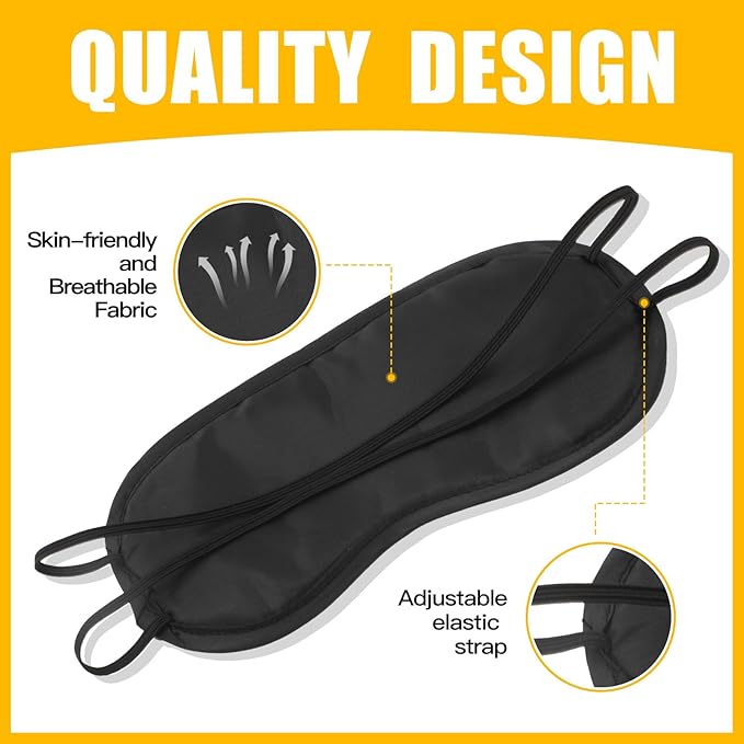 200 Pack Bulk Eye Mask Sleeping Blindfold Eye Cover with Adjustable Strap for Games Party Team Building Travel Individually Wrapped Sleep Eye Cover for Women Men