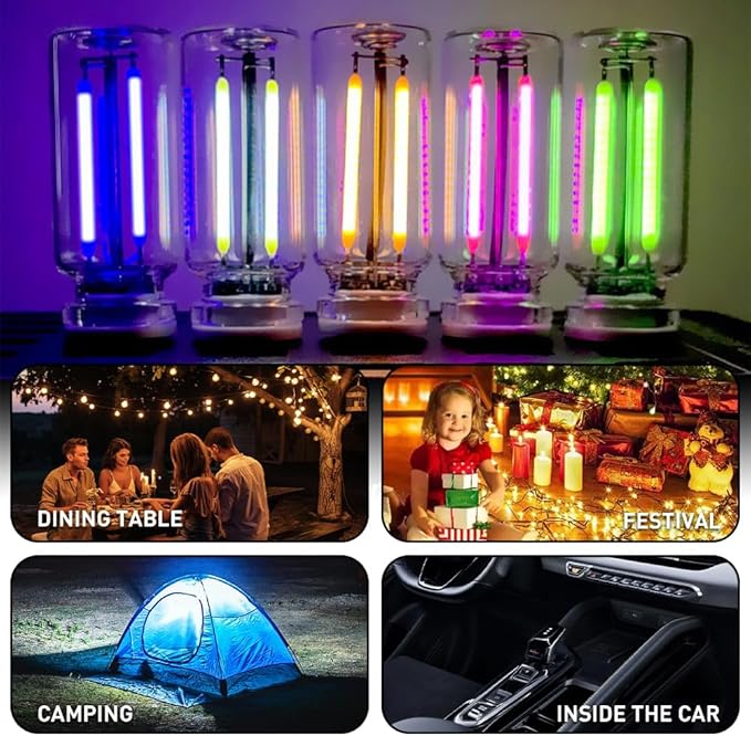 2Pcs Car USB Night Light, Touch Adjustment LED Ambient Lighting Plug in USB Automotive Night Lamps, Mini LED Bulb for Car, Camping, Holiday, Decoration, Bedroom, Party(White)