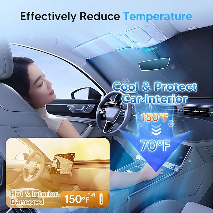 KUST Windshield Sun Shade for 2016-2025 2026 Volvo XC90 Accessories Sunshade Window Sun Visor Protector Foldable Blocks UV Rays Keep Your Car Cooler