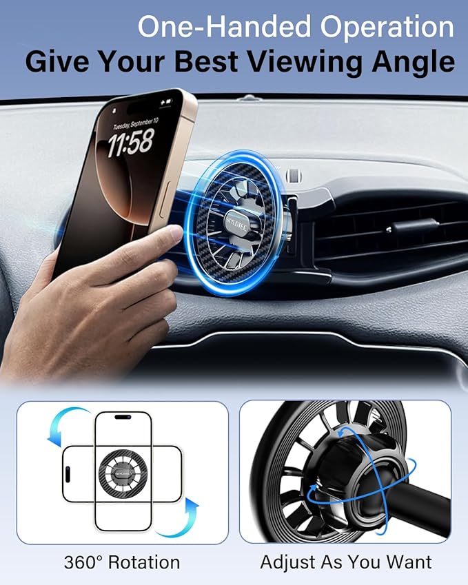 SKYLOTEC Car Phone Holder for Toyota RAV4 2013-2015 2016 2017 2018 Accessories Automobile Cradles Magnetic Phone Mount Compatible with MagSafe, Strong Magnets Cell Phone Base