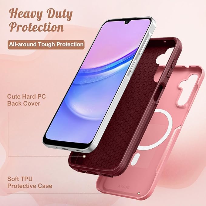 for Samsung Galaxy A14 5G Phone Case - Compatible with MagSafe Women Girls Cute Magnetic Protective Cover Fun Unique Girly Leopard Heavy Duty Shockproof Design for Samsung Galaxy A14 5G Cases