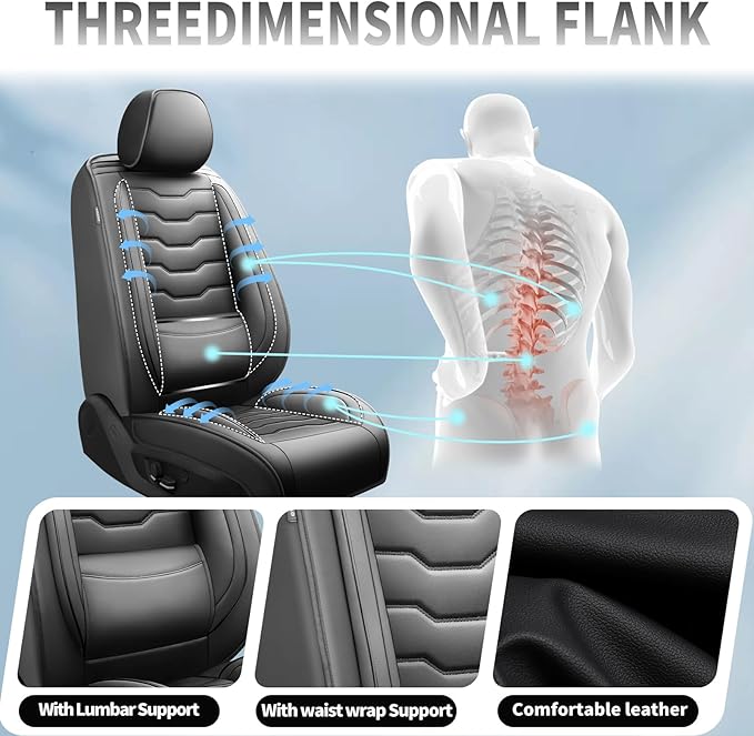 Fit CRV Car Seat Covers Premium Leather for Honda CRV cr-v 2011-2025 2026. Waterproof， Breathable, Scratch-Resistant & All-Weather Seat Cushion Protector (Front Seat,Black)