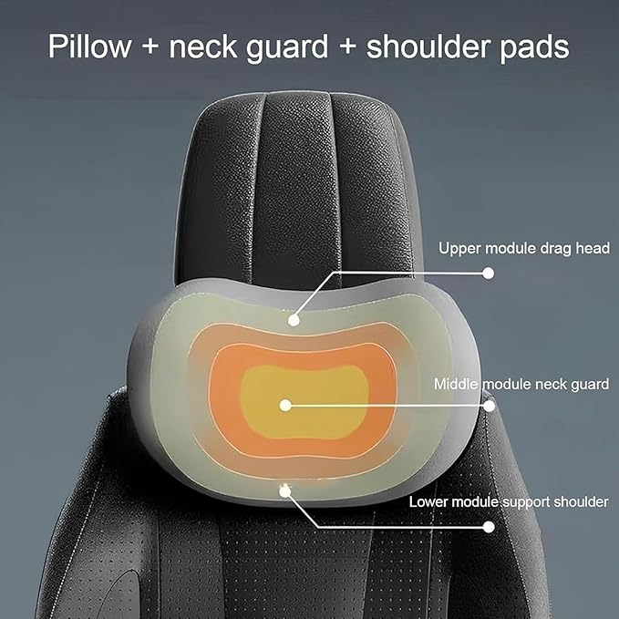 Headrest Lumbar Pillows Car Seat for Toyota Land Cruiser 2000-2025, Ergonomic Neck Back Support Cushion, Comfortable Breathable Washable Cover, Memory Foam, Brown