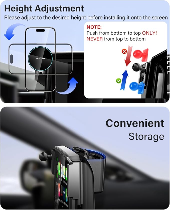 SKYLOTEC Phone Holder for BMW X3 2018-2021/X4 2019-2021 Accessories 10.3/10.25-Inch Screen Fixed Clip, Car Magnetic Phone Mount Compatible with MagSafe, Magnets Fast Wireless Charger Phone Base