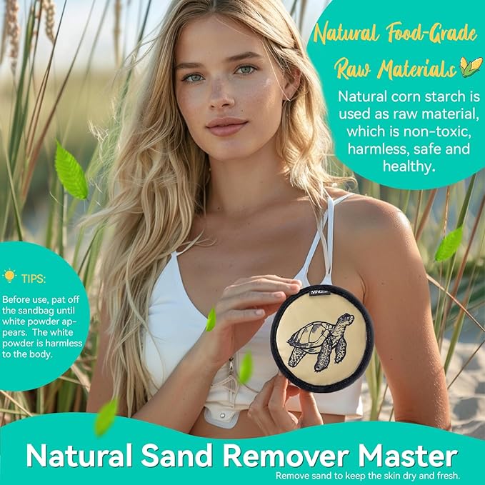 MNZZ Beach Sand Remover Quick Dry Bag Lightweight Eraser Pouch for Blanket Towel Chair Tent Shovel Toy Hat Shell Umbrella Canopy Shade Travel Hiking Outdoor Pool Essentials Accessory