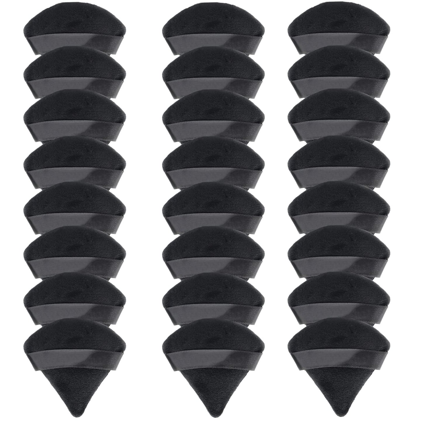 24 Pieces Powder Puff, Triangle Makeup Puff Cotton Powder Face Washable Body Powder Puff for Loose Powder Body Cosmetic Foundation Sponge Makeup Tool (24Black)