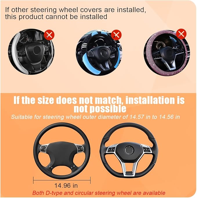Car Steering Wheel Cover, Ice Silk Elastic Anti Slip Vehicle Protector, Breathable Easy Carry Automotive Interior Protective Wrap Accessories, Universal for SUV, Sedan, Truck (Gray)