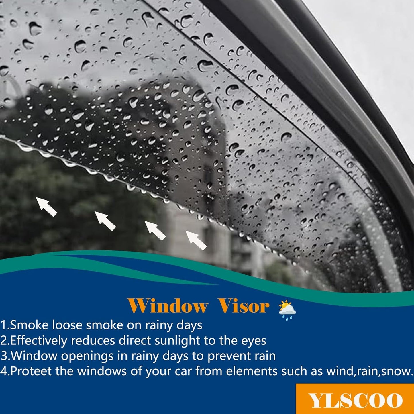 Window Visors Rain Guards fits 2014-2018 Forester, Out-Channel Window Wind Deflectors Vent Shades Accessories, Dark Smoke 4 Pcs, 2015 2016 2017