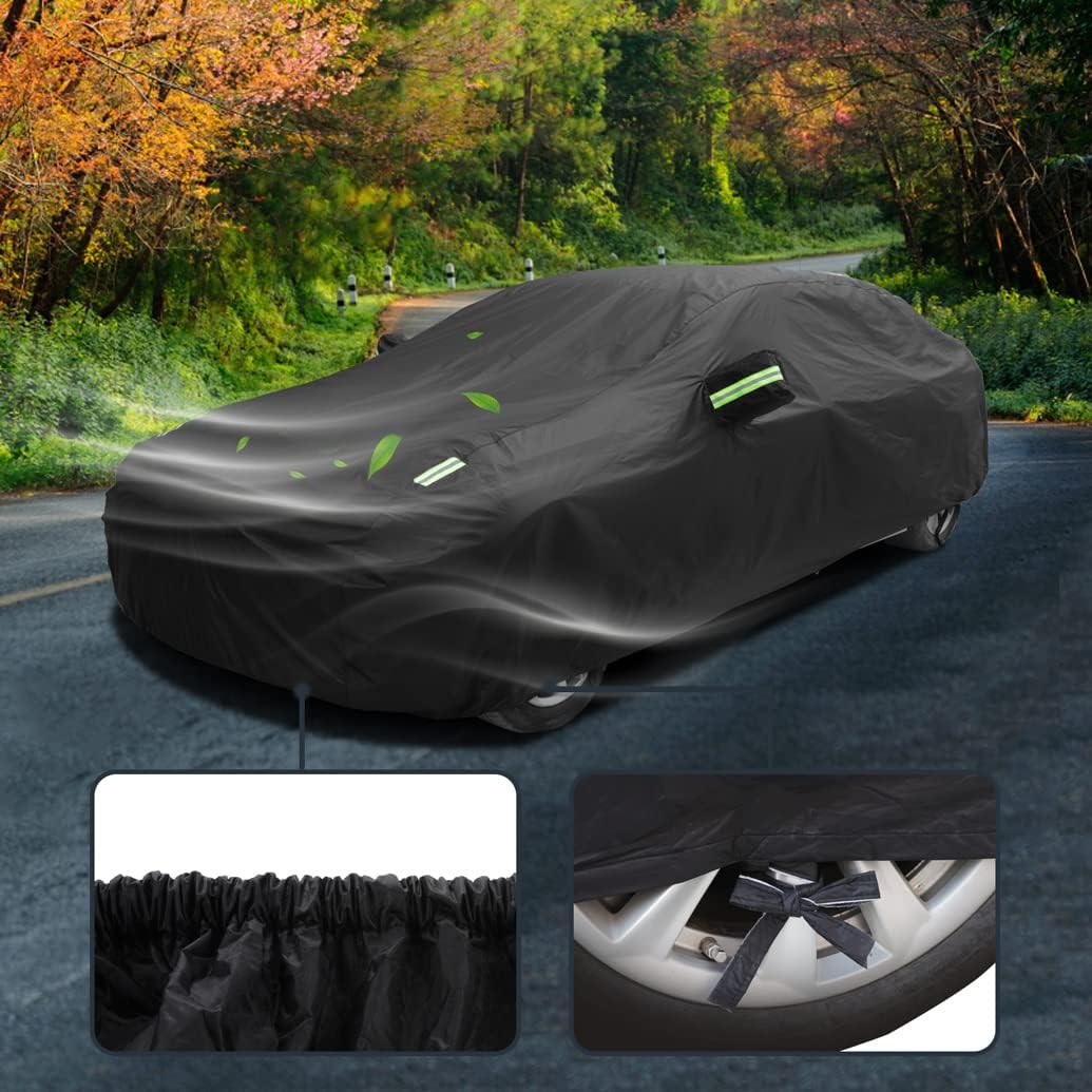 Waterproof Car Cover Compatible with Tesla Model S 2025-2012, Custom All Weather Cover with Cotton Lining, Snow Rain Sun Car Protection for Outdoor Indoor, Heavy Duty Windproof Covers