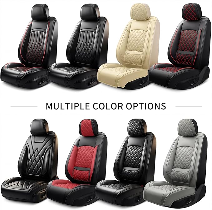 Fit Integra Car Seat Covers for Acura Integra 2023-2026 - Premium Leather, Waterproof, All-Weather, Airbag Compatible, Anti-Slip, Breathable, Easy Install, Seat Protectors, Full Set, Gray