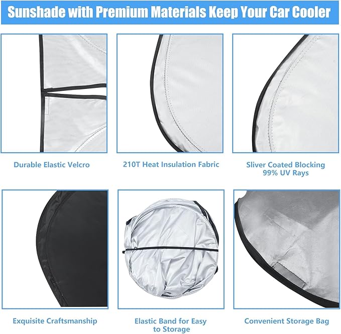 Car Windshield Sun Shade Custom Fit 2010-2026 Dodge RAM 1500 2500 3500 Truck Accessories Sunshade Foldable Sun Visor Protector Front Window Cover Fits 2Dr RegularCab, 4Dr QuadCab, CrewCab, MegaCab