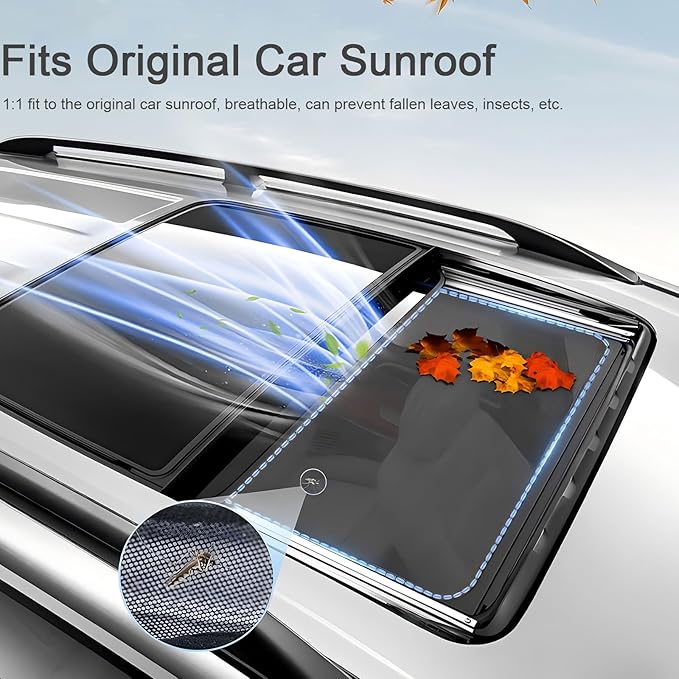 Glass Roof Sun Shade Compatible with Tiguan Accessories 2010-2017, Foldable One-Piece Sunshade Roof, Heat Insulation Sun UV Protection Car Sunroof Sunshade