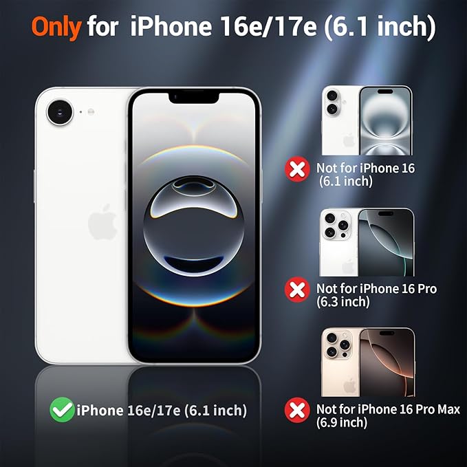 SUPFINE Magnetic for iPhone 17e Case/iPhone 16e Case (Compatible with MagSafe)(Military Grade Drop Protection) Slim Translucent Matte Shockproof with Anti-Fingerprint Phone Case,Gray