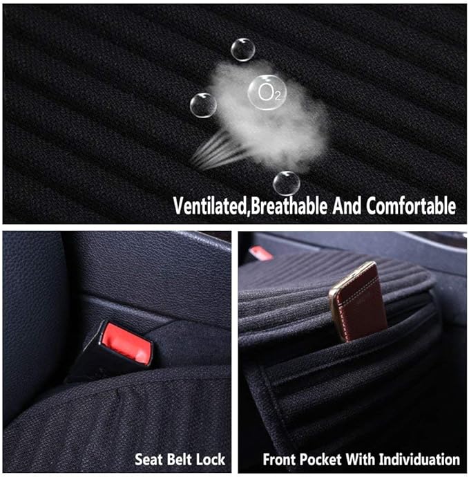 Suninbox Car Seat Covers Universal Car Seat Covers Pads Mat,Buckwheat Hull Bottom Seat Covers for Cars,Cooling Seat Covers Breathable Comfortable Ventilated (Beige Front Seat)