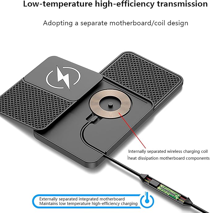 Wireless Car Charger Pad for Range Rover Sport (L320) 2010-2013,20W Fast Wireless Phone Charger Cell Phone Cordless Charging mat,Non-Slip Phone Charging,30cm Cable Type-C