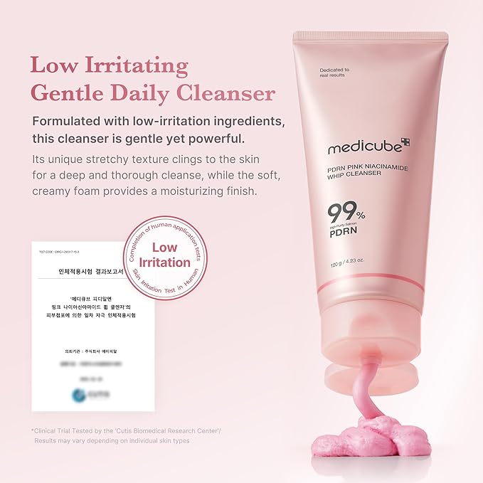medicube PDRN Marshmallow Whip Cleanser | Face Wash, Cleansing Foam for Pore Care & Uneven Skin Tone | Gentle Daily Deep Cleansing | Hydrating and Nourishing Facial Cleanser | Korean Skincare