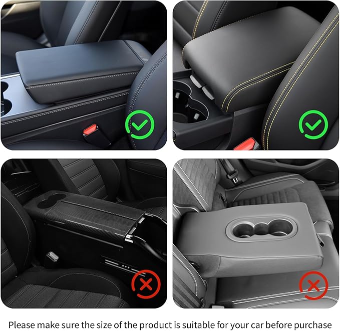 wuyaoyao Car Center Console Cover, 12.2"×8.27"×1.97" Leather Center Console Protector, Auto Armrest Pad with 2 Storage Pocket, Universal Armrest Cover Cushion for Most Cars, Trucks, SUVs (Red)