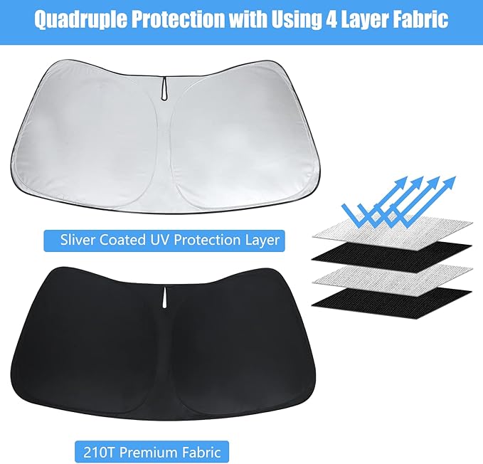Upgraded Windshield Sun Shade Window Sunshade for 2026 2025 2024 2023 2022 2021 2020 2019 2018 VW Tiguan Accessories Preferred Premium Car Sun Visor UV Protector Fit Volkswagen Tiguan SUV shield Cover