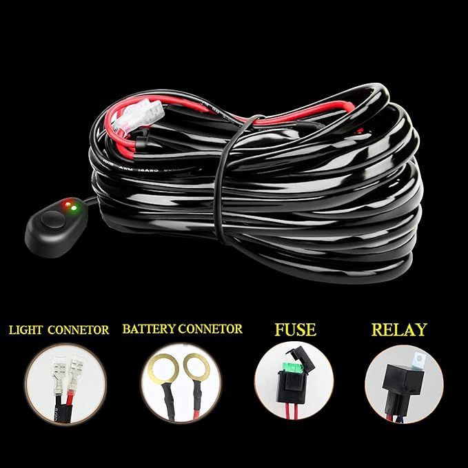 AUXTINGS 12 inch 180W LED Light Bar Triple Row Spot Flood Beam Off Road Lights Waterproof Work Light with Wiring Harness for Jeep Trucks SUV ATV UTV Boat Lights,DC 12V 24V