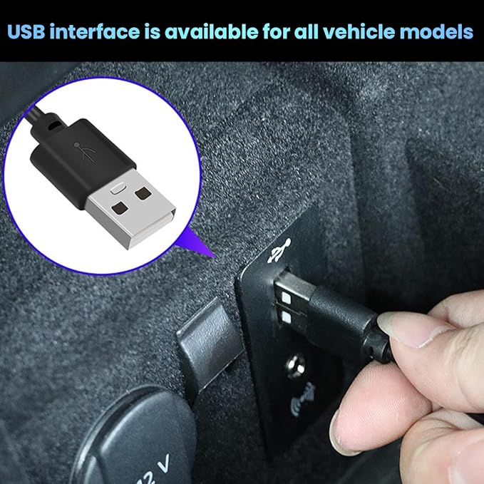 BESULEN Car Interior LED Lights, Automotive Ambient Neon Light Kit with USB Port, Car Accessories, Gifts for Men and Women, 4 in 1 Decoration Lights for Car, Garden, Home, Party（Green）
