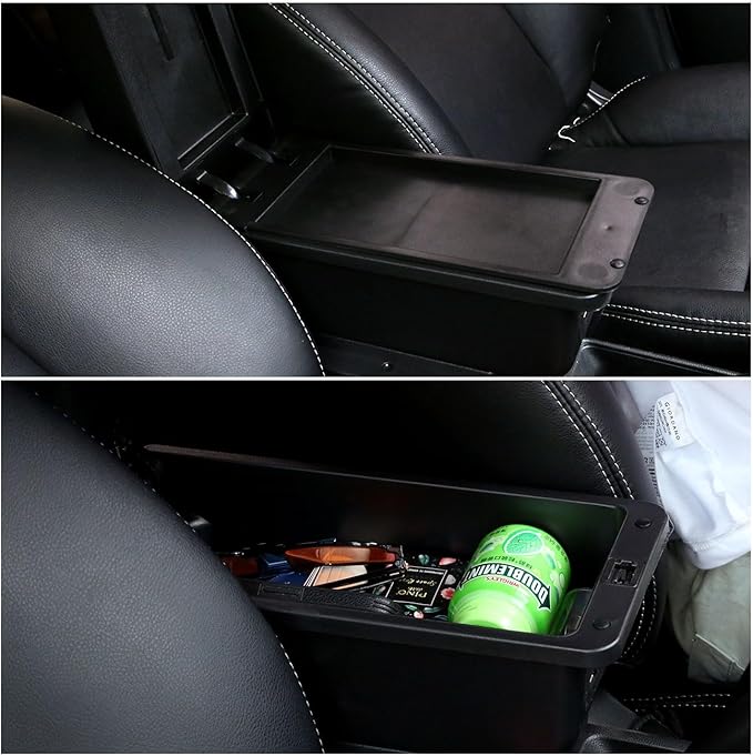AULPHIKE Compatible with Nissan Versa Armrest 2012-2019 Car Center Console Organizer Armrests Double Layer Storage with 3 USB（Black）