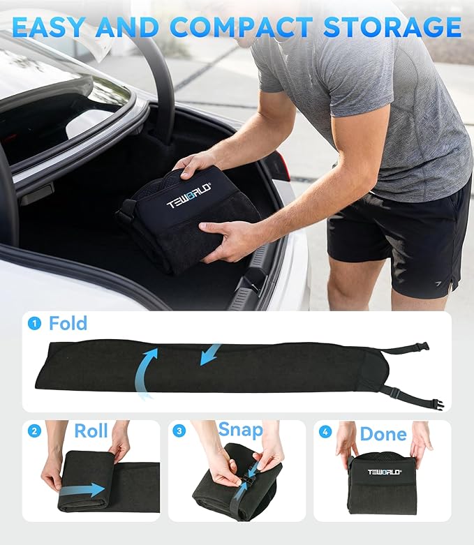 Car Seat Towel | Premium Microfiber Towel Seat Covers for Cars - Universal Fit & Waterproof | Sweatproof & Machine Washable Non-Slip Car Seat Towel Cover After Gym, Beach, Yoga (Black, 1 Pack)