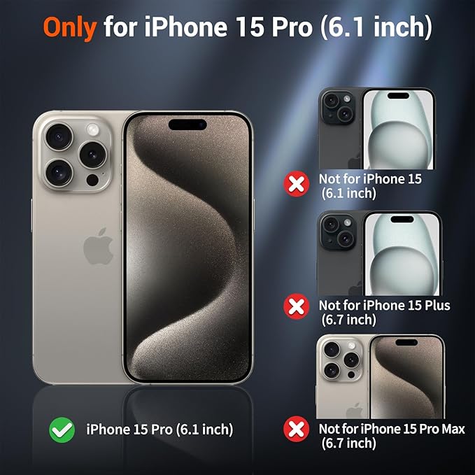 SUPFINE Magnetic for iPhone 15 Pro Case with Screen Protector (Compatible with MagSafe) (Military Grade Drop Protection) Translucent Matte Shockproof Phone Cover,Light Pink