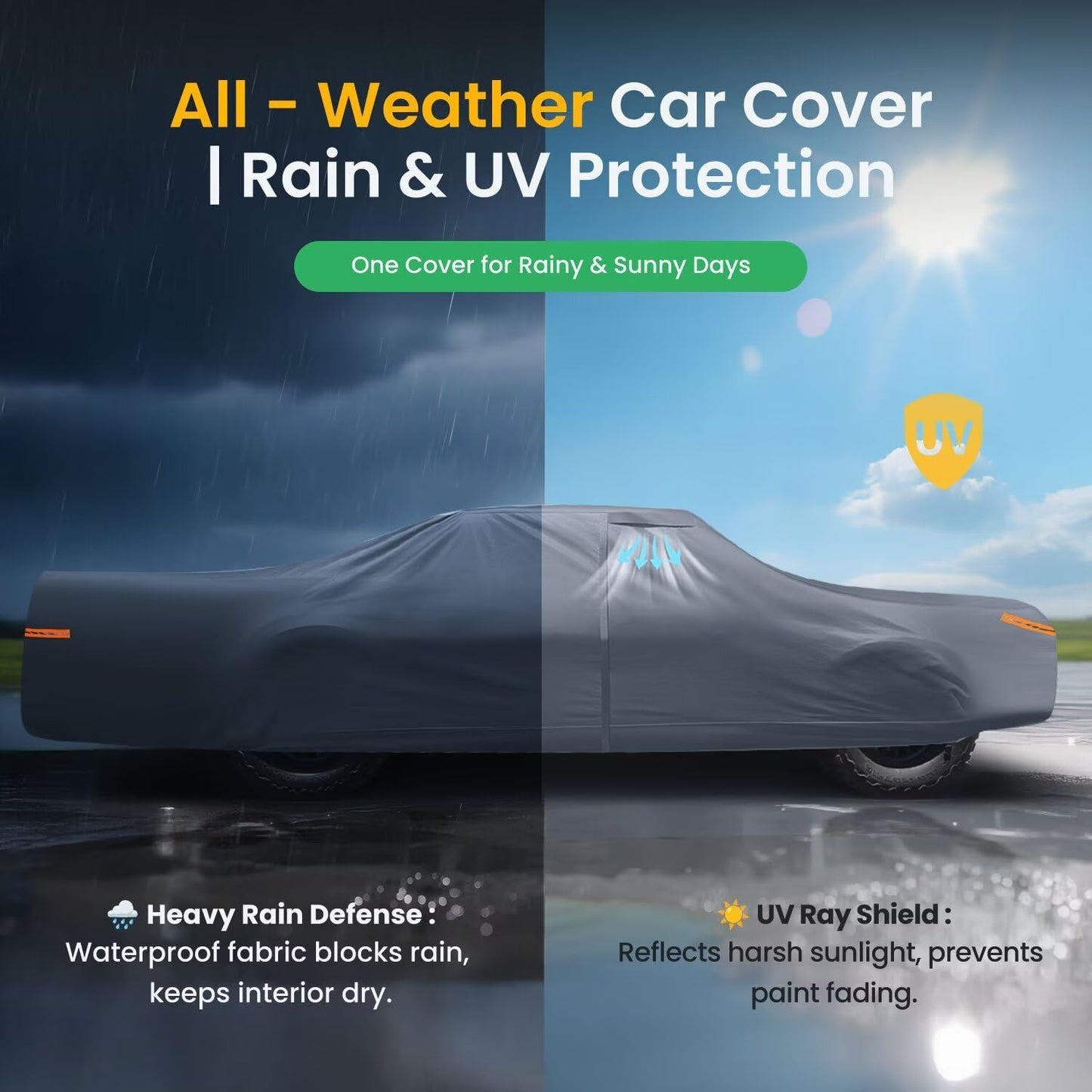 Waterproof Bentley Flying Spur(2013-2025) Car Cover with Breathable Vents, [2025 Upgrade] Premium Covers with Cotton Liner and Zipper Door, Sun Rain Snow Dust Uv Protection.(Gift with Towel)