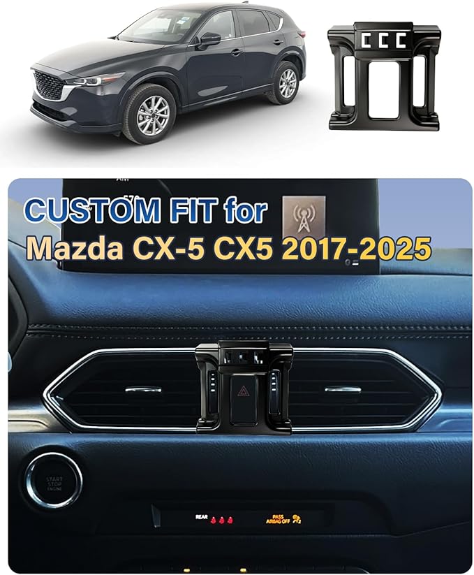 SKYLOTEC Car Phone Holder for Mazda CX-5 CX5 2017 2018 2019 2020 2021 2022 2023 2024 2025 Accessories Automobile Cradles Magnetic Phone Mount Compatible with MagSafe, Strong Magnets Cell Phone Base