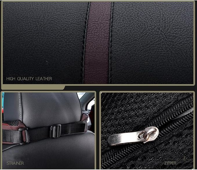 Car Seat Lumbar Support Pillow Neck Pillow Headrest Head Support Back Cushion Pad Soft Memory Foam Artificial Leather for Car Home Office Chairs Lower Back Pain Relief Corrects Posture Brown