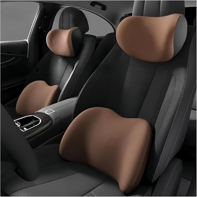 Car Neck Pillow and Lumbar Support Cushion - Memory Foam Backrest for Driver Seat Comfort(5)