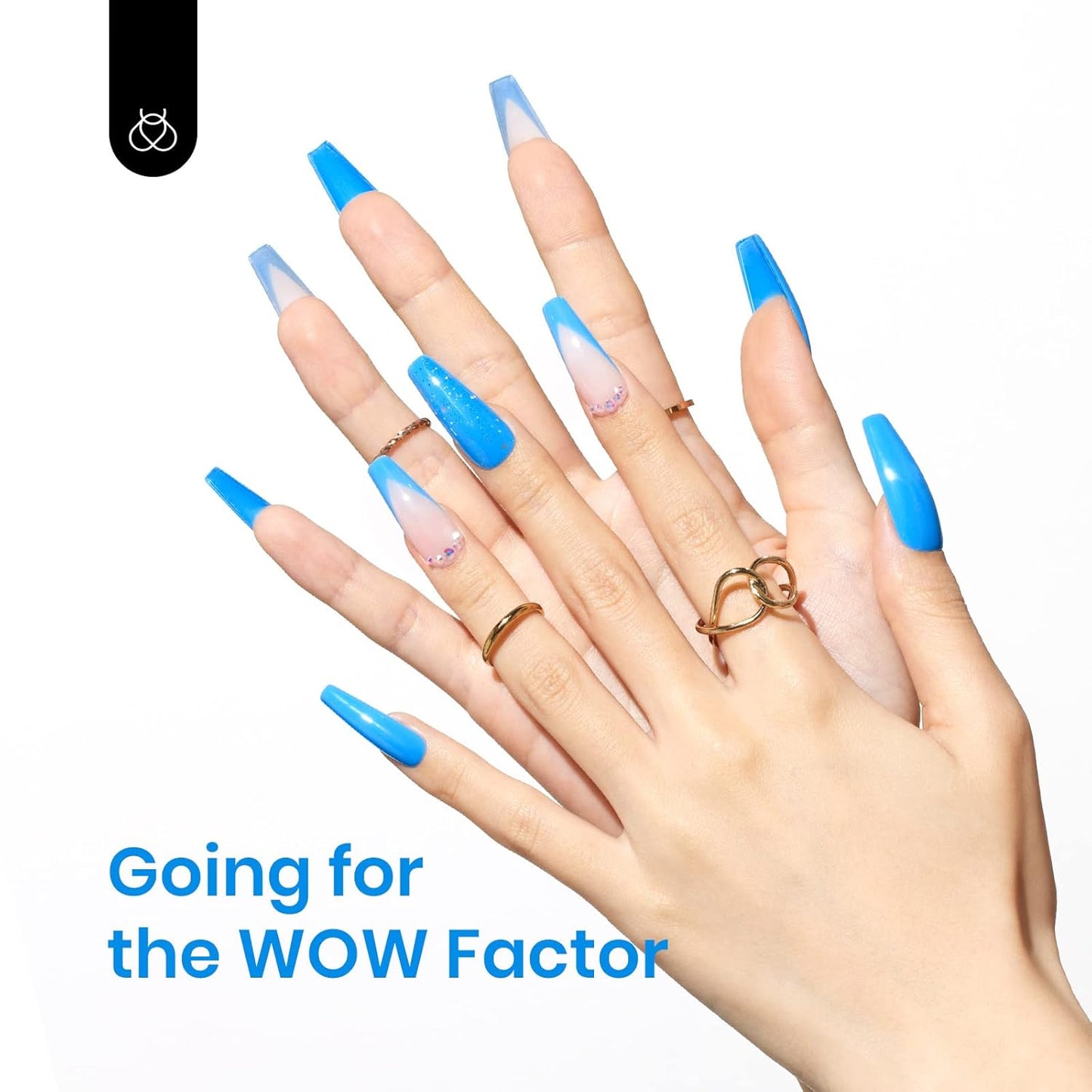 Beetles Blue Gel Polish, 1 Pcs 15ml Bright Blue Gel Nail Polish Soak Off Nail Art Manicure Salon Home DIY Design Uv Nail Lamp Needed Gift for Women