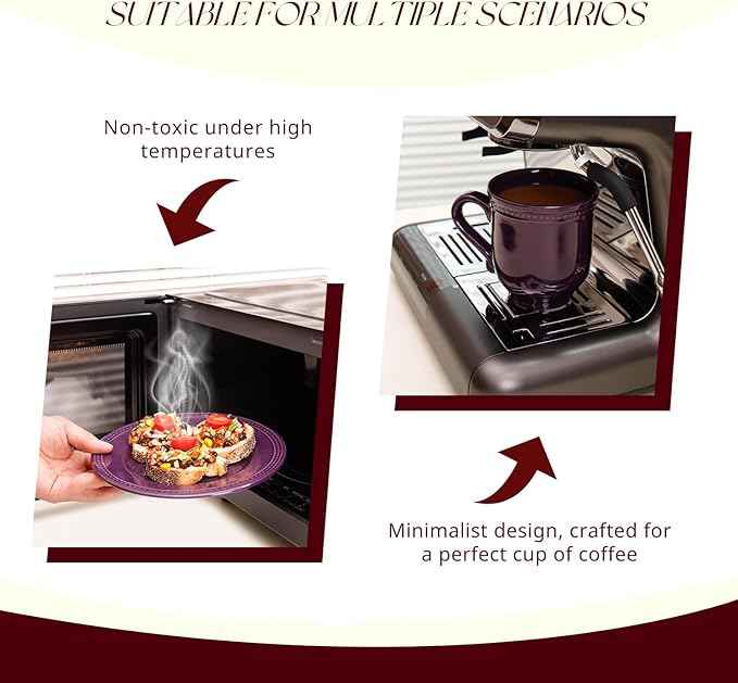 Pearl Dots Stoneware Dinnerware Set (20pc Set, Purple)