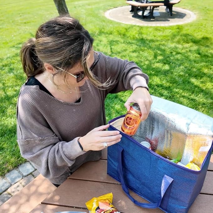 DURASACK Medium Insulated Food Delivery Bag – 13"x7"x13" Reusable Thermal Tote for Hot & Cold Meals – Portable, Foldable Meal Carrier for Takeout, Grocery, and Personal Use