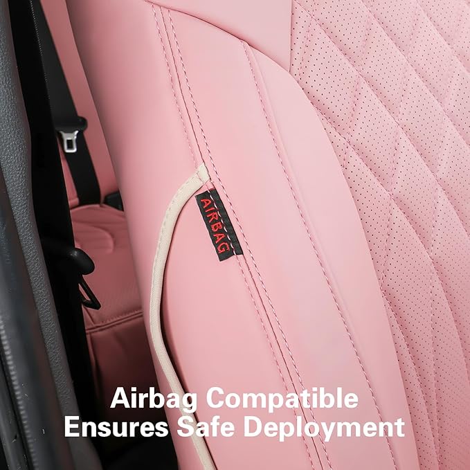 EKR Rav4 Seat Covers Custom Fit for Toyota Rav4 (Hybrid) LE/XLE Premium 2026, Leather Car Seat Cover Full Set for SUV,Faux Leather(Pink)