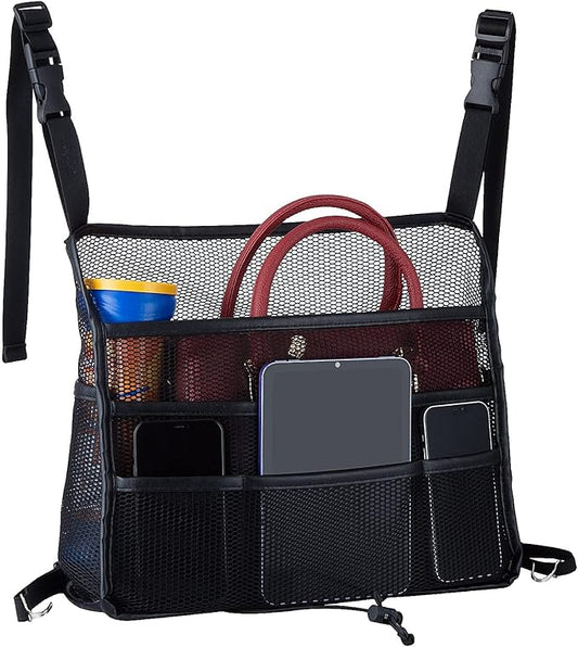 Eing Car Seat Back Organizer - Large Capacity Storage for Purses, Handbags & Kids' Items - Black