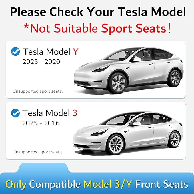 Premium Microfiber Towel Tesla Model Y Juniper/3 Seat Cover, Waterproof | Sweatproof | Machine Washable | Non-Slip, Seat Protector for Tesla Model 3/Y 2016-2026 Interior Accessories - (1Pack, Black)