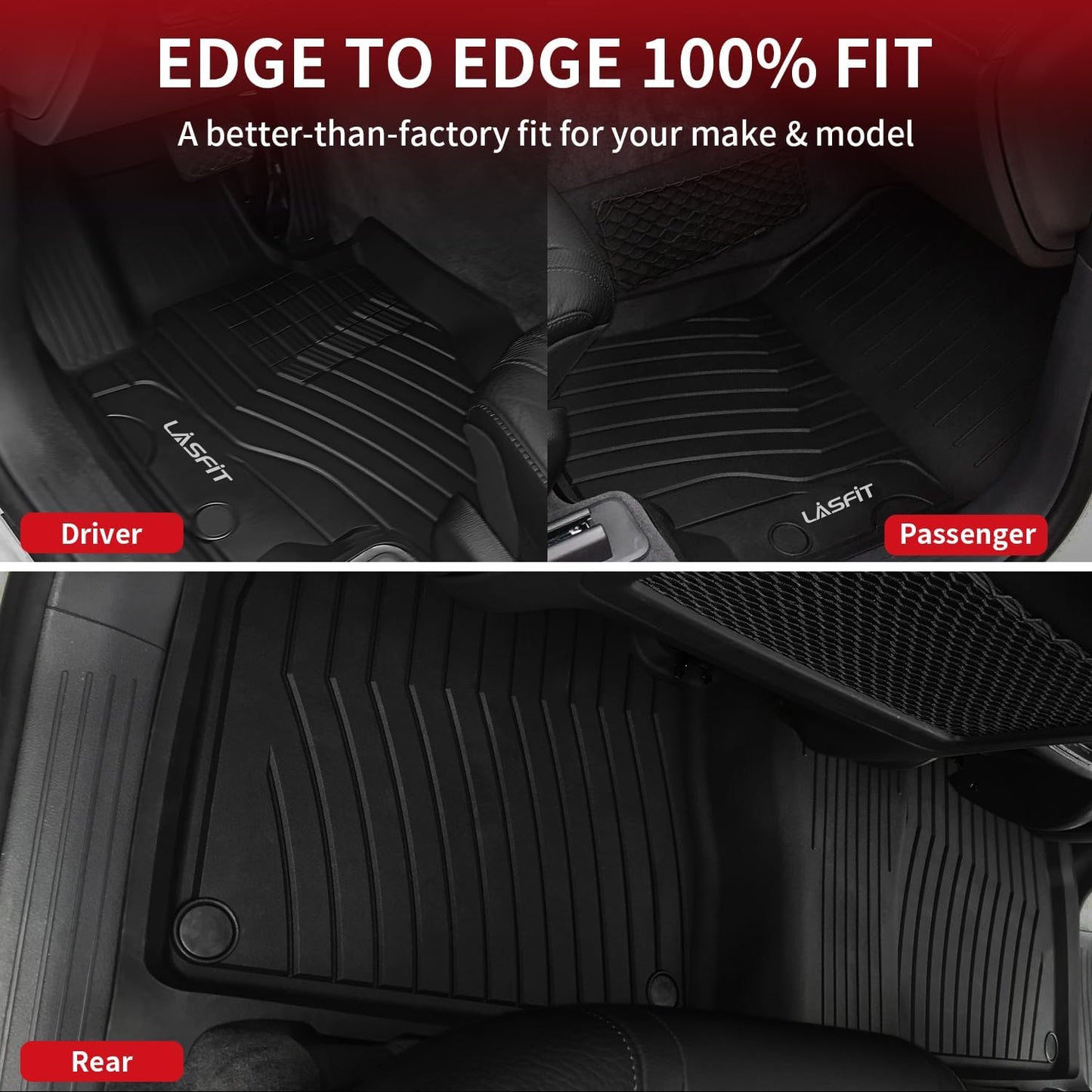 LASFIT Floor Mats & Cargo Mat for Mercedes Benz GLE SUV 2020-2026 350/450 / 450e / 580/53 AMG / 63 AMG S (Fit 5 Seats, Not Fit Coupe), All Weather TPE Car Mats for GLE Floor Liners & Trunk Mat