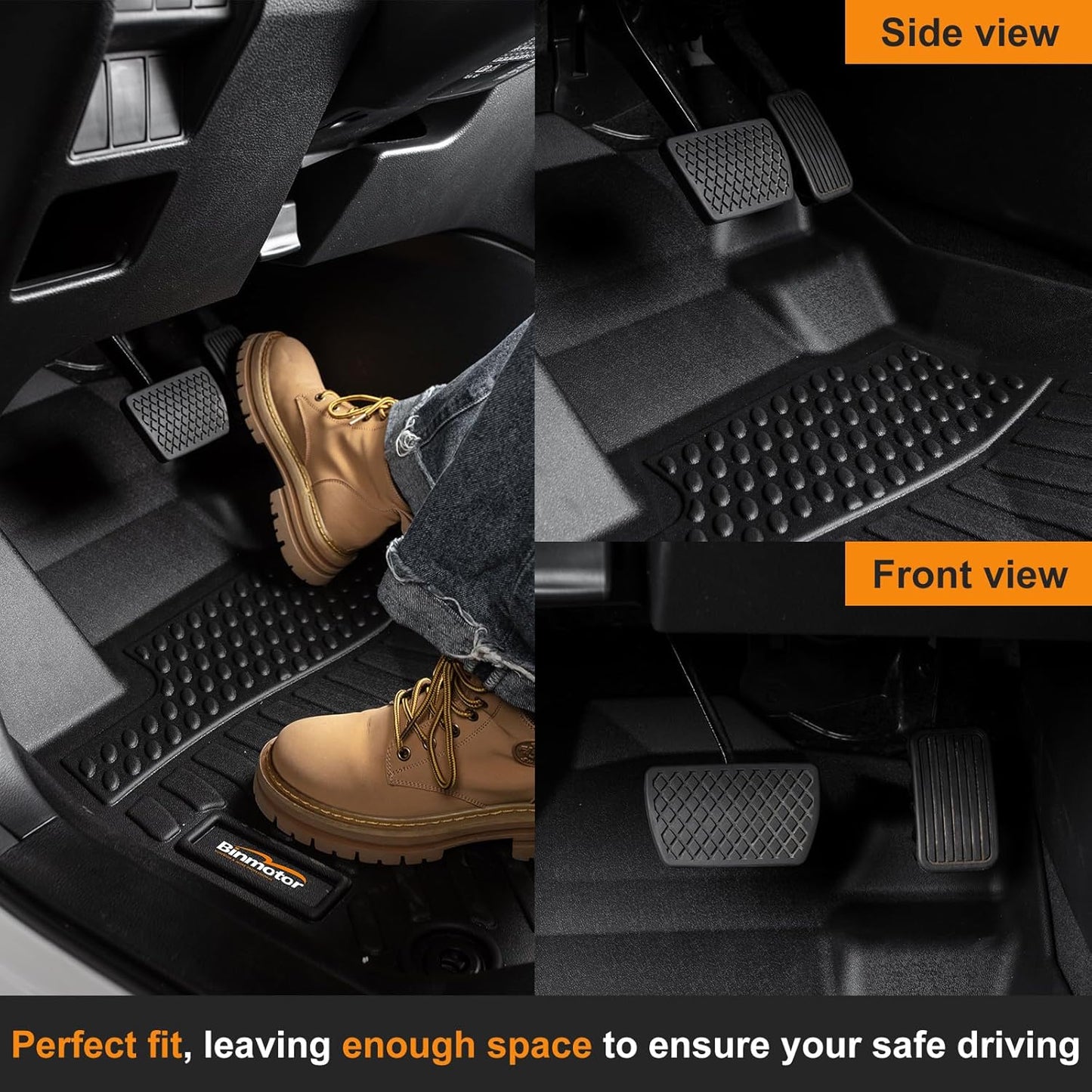 Binmotor-Floor Mats for Toyota 4Runner 1996-2002, 1st+2nd Row, TPE Rubber Custom Fit Mat All Weather Car Mats for Toyota 4Runner Accessories
