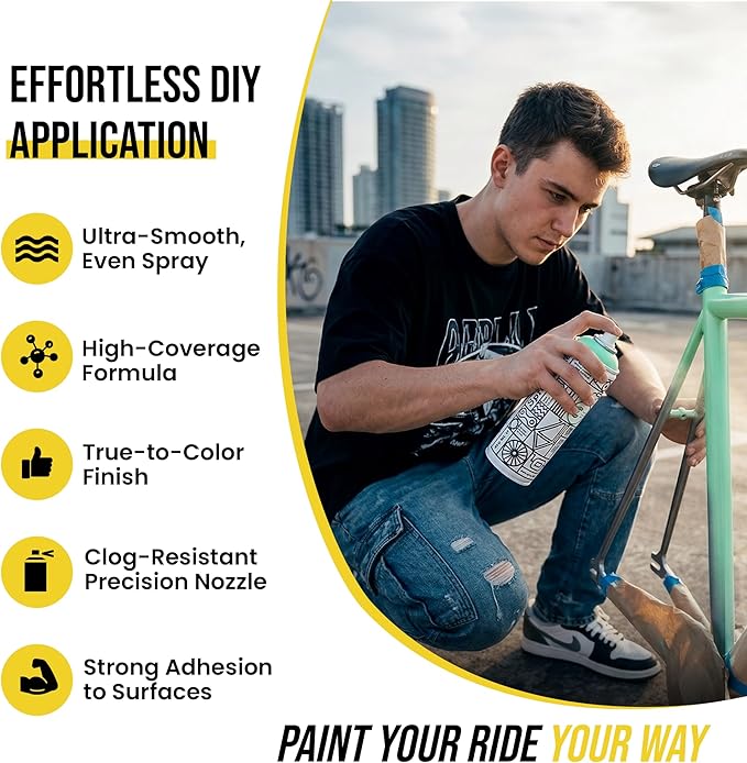 Spray.Bike Spray Paint | Designed Mainly for Bicycles | Multi-Use Acrylic Spray Paint for Metal, Plastic | High Coverage Bike Paint, 400ml, Milan Celadon 1