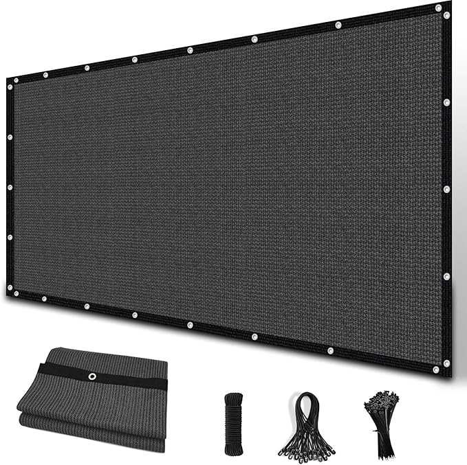 Amagenix 90% Sun Shade Cloth with Grommets, 8' x 8' Pergola Replacement Shade Cover Canopy Privacy Screen for Outdoor Patio Garden, Dark Gray (We Customized)