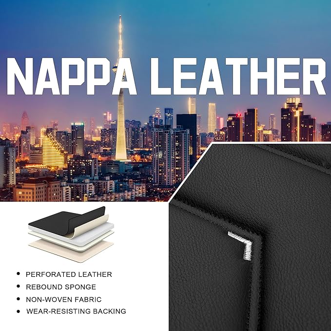 CTDS Car Seat Covers for Toyota Corolla 2000-2026, Stylish Sport Seat Cover, Premium Nappa Leather Car Seat Cover. Automobile Seat Covers Sets.(Standard 5 Seats/Black White)