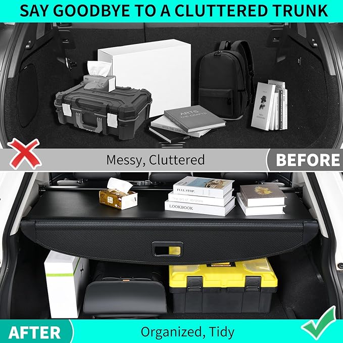 Tecoom Cargo Cover fit for Kia Sorento 2025 2024 2023 2022 2021 Accessories, Retractable Rear Trunk Cover Luggage Security Shade, Anti-Peeping Privacy Screen Protector, Carbon Fiber Texture