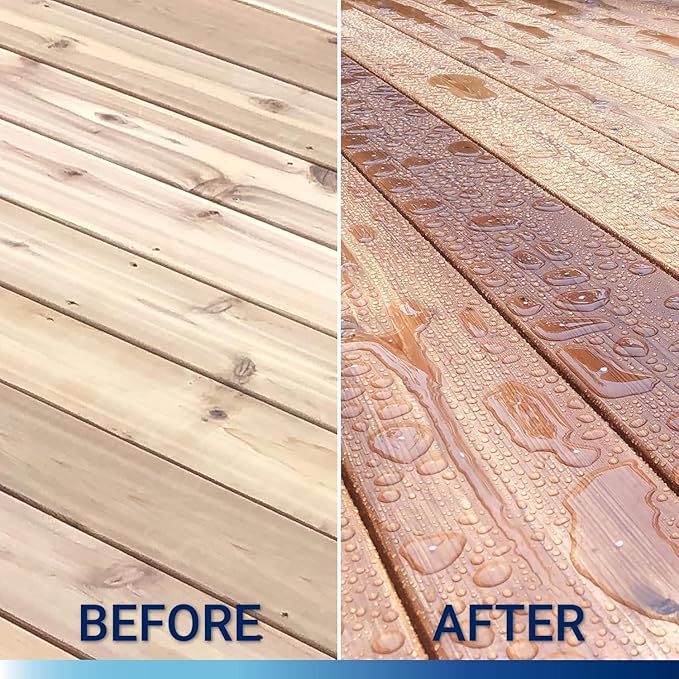 Seal-Once Nano+Poly Penetrating Wood Sealer with Polyurethane - Premium Waterproof Sealant -2 Gallon & Bronze Cedar
